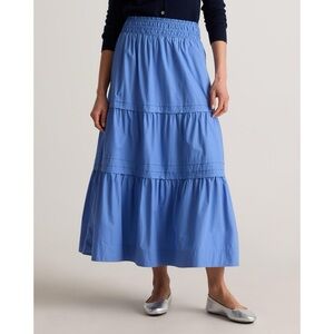Quince Blue Tiered Maxi Skirt